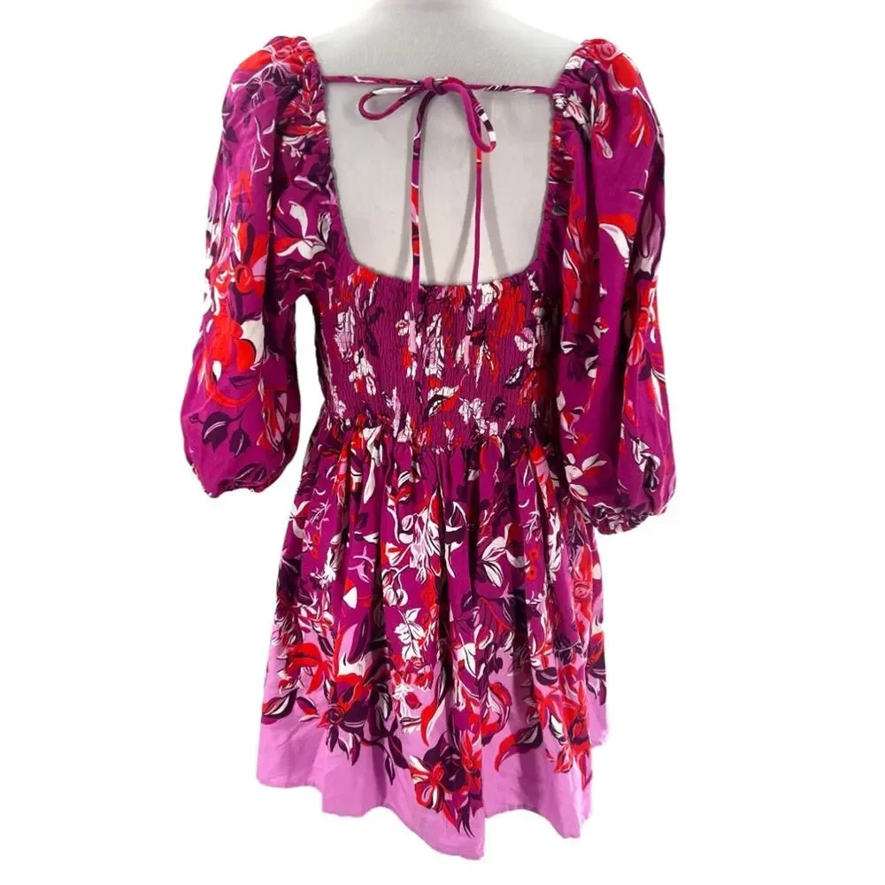 NWT By Anthropologie Alexandra Farmer Smocked Flannel Dress XS petite
